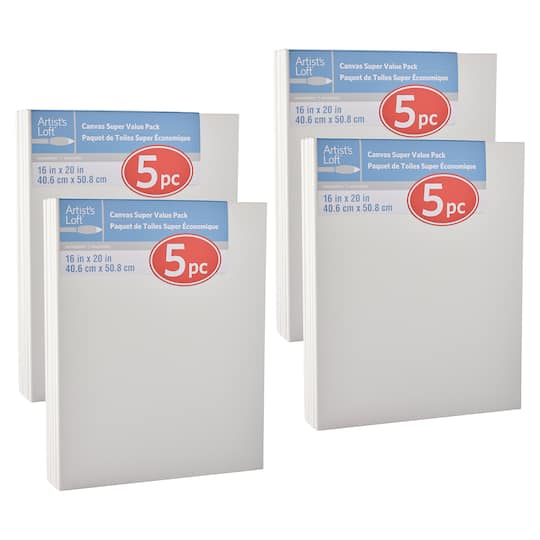 4 Packs: 5 ct. (20 total) 16" x 20" Super Value Canvas by Artist's Loft®
